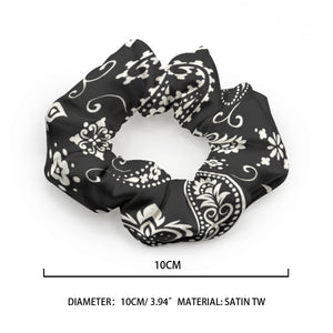 Designer Black Paisley Summer Scrunchie