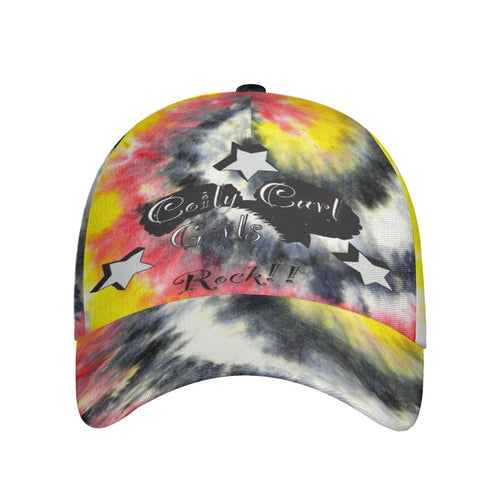 Coily Curl Girls Rock Tye Dyed Peaked Cap