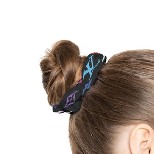 Designer Black Multi Color Summer Scrunchie