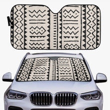 Load image into Gallery viewer, Black and White Tribal Designer Car Windshield Sun Shade