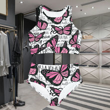 Charger l&#39;image dans la galerie, Simply Tribal Art Pink Take Over Butterfly Sporty Bikini Set