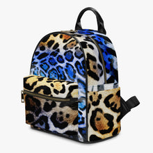 Load image into Gallery viewer, Designer Blue Animal Print  PU Backpack