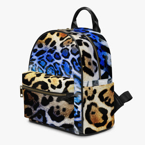 Designer Blue Animal Print  PU Backpack