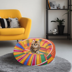 Kente Style Round Size Pet Bed