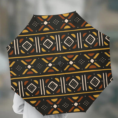 Designer African Mudcloth Style. Automatic UV Protection Umbrella