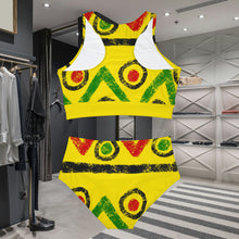 Load image into Gallery viewer, Simply Tribal Art Yellow Sporty Bikini Set