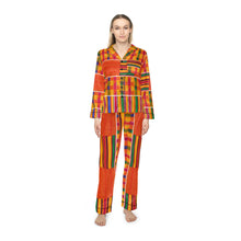 Charger l&#39;image dans la galerie, Tribal Kente Style Print Women&#39;s Satin Pajamas