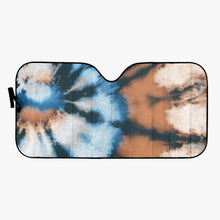Load image into Gallery viewer, Blue Tye Dyed Designer Car Windshield Sun Shade