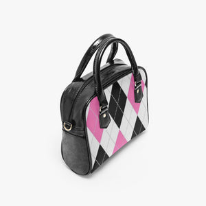 Designer Argyle Casual Leather Saddle Bag