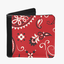 Load image into Gallery viewer, Red Paisley Designer Bifold Men&#39;s Wallet