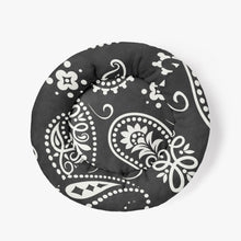 Cargar imagen en el visor de la galería, Black Paisley Round Pet Bed