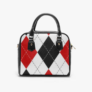 Designer Argyle Style.Casual Leather Saddle Bag