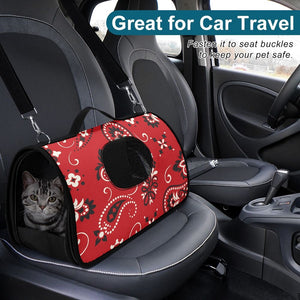 Red Paisley Pet Carrier Bag
