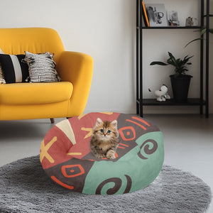 Tribal Art Round Pet Bed