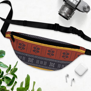 Multi Color Mudcloth Style Tribal Art Fanny Pack