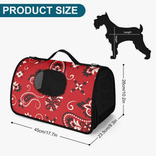 Load image into Gallery viewer, Red Paisley Pet Carrier Bag