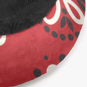 Red Paisley Round Pet Bed