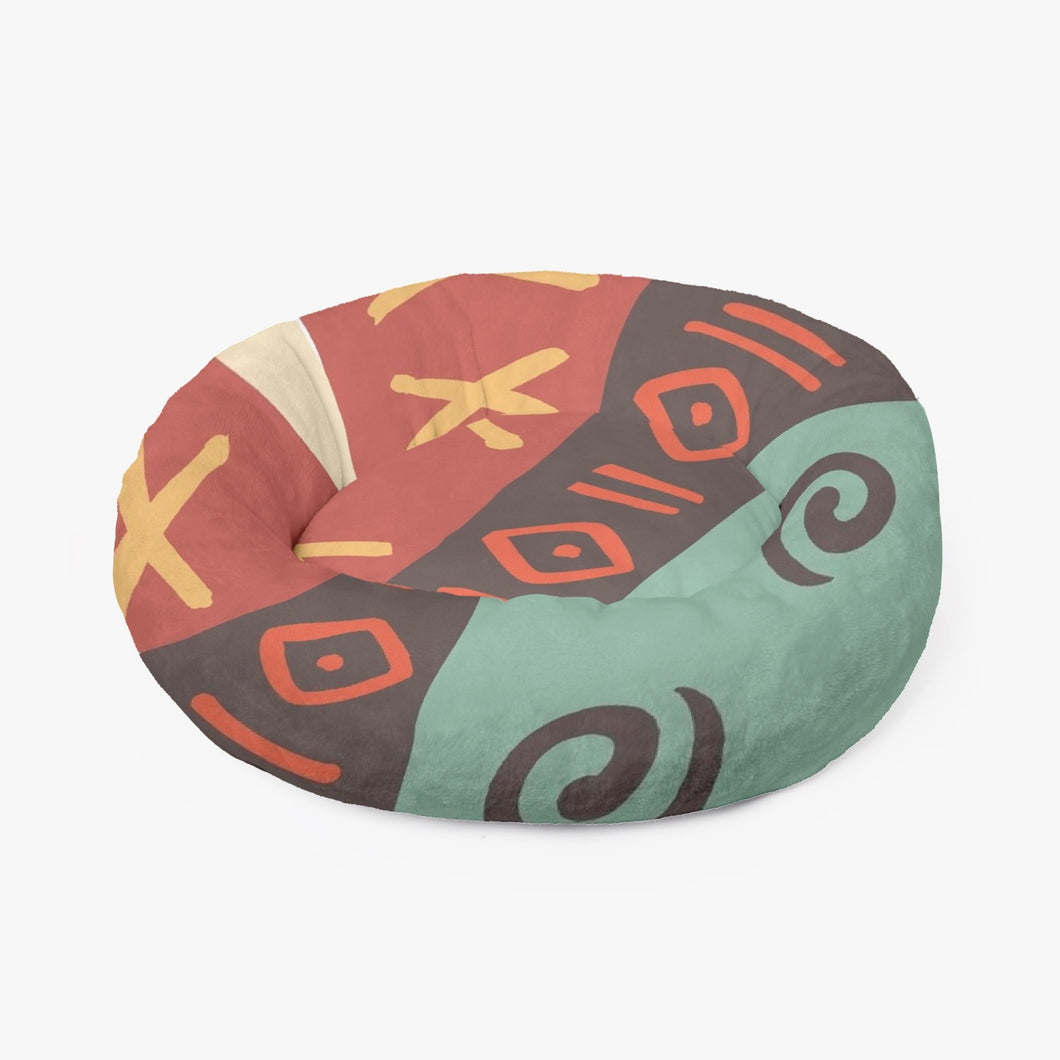 Tribal Art Round Pet Bed