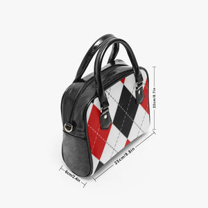 Designer Argyle Style.Casual Leather Saddle Bag