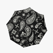 Load image into Gallery viewer, Designer Black Paisley Style Automatic UV Protection Umbrella