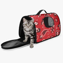 Laden Sie das Bild in den Galerie-Viewer, Red Paisley Pet Carrier Bag