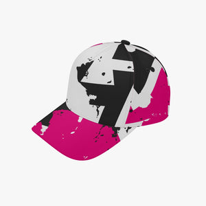 Designer Abstract Pink White and Black Baseball Caps