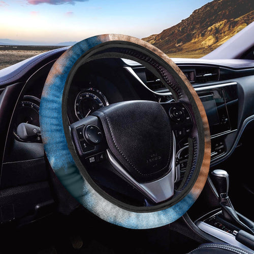 blue Tye Dyed Steering Wheel Cover