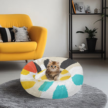 Cargar imagen en el visor de la galería, Multi Color Animal Print Round Pet Bed