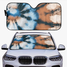 Cargar imagen en el visor de la galería, Blue Tye Dyed Designer Car Windshield Sun Shade