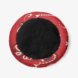 Red Paisley Round Pet Bed