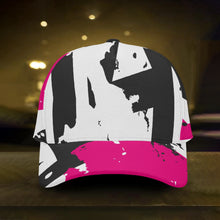 Cargar imagen en el visor de la galería, Designer Abstract Pink White and Black Baseball Caps