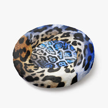 Load image into Gallery viewer, Blue Animal Print Round Size Pet Bed