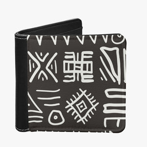 Black Tribal Art Designer Bifold Men's Wallet