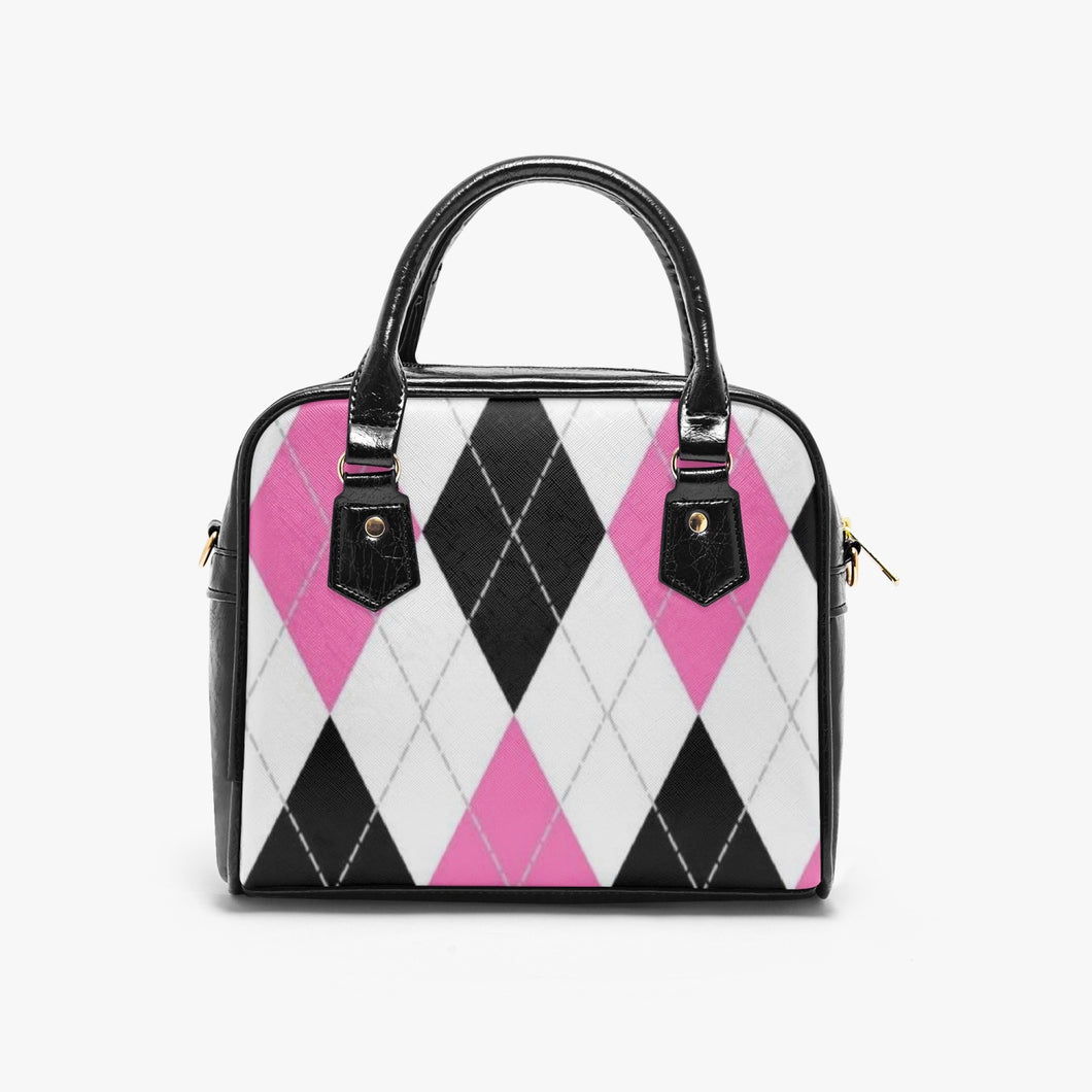 Designer Argyle Casual Leather Saddle Bag