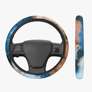 blue Tye Dyed Steering Wheel Cover