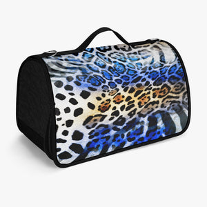 Blue Tribal Animal Print Pet Carrier Bag