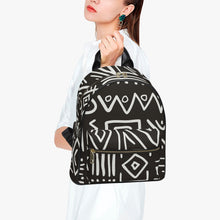 Cargar imagen en el visor de la galería, Designer Black and White Tribal Art  PU Backpack