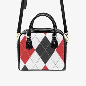 Designer Argyle Style.Casual Leather Saddle Bag