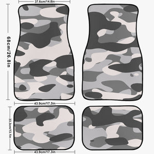 Gray Camouflage Car Floor Mats - 4Pcs