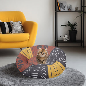 Tribal Art Round Pet Bed