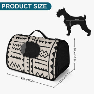 Tribal Black & White Designer Pet Carrier Bag