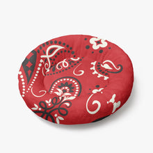 Cargar imagen en el visor de la galería, Red Paisley Round Pet Bed