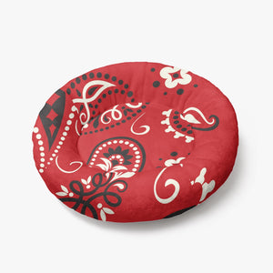 Red Paisley Round Pet Bed