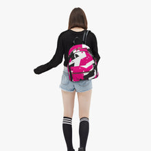 Load image into Gallery viewer, Designer Pink, Black &amp; White Tribal Art  PU Backpack