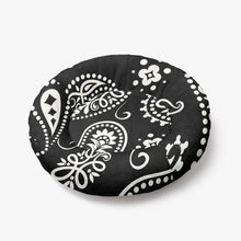 Cargar imagen en el visor de la galería, Black Paisley Round Pet Bed