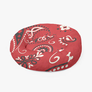 Red Paisley Round Pet Bed