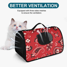 Load image into Gallery viewer, Red Paisley Pet Carrier Bag