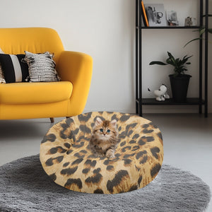 Animal Print Round Pet Bed