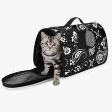 Load image into Gallery viewer, Black Paisley Pet Carrier Bag