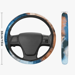 blue Tye Dyed Steering Wheel Cover